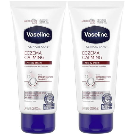 2-Pack Clinical Care Eczema Calming Therapy Cream, 3.4 fl oz (100ml) Moisturizing Hydrating Body Lotion (Exp:-06/30/2020)