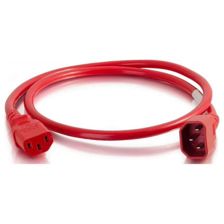 UPC: 0757120175353 | C2G 17535 14 AWG Power Cord – C14 to C13  Red (3 Feet  0.91 Meters)