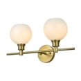 thumbnail image 3 of Living District Collier 2 Light Satin Gold And Frosted White Glass Wall Sconce, 3 of 9
