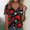 Black, variant on Itsame Short T-Shirt Sleeve Printed Womens, V-Neck Black