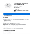 thumbnail image 2 of Front Brake Rotor - Compatible with 2002 - 2006 INFINITI Q45 2003 2004 2005, 2 of 2