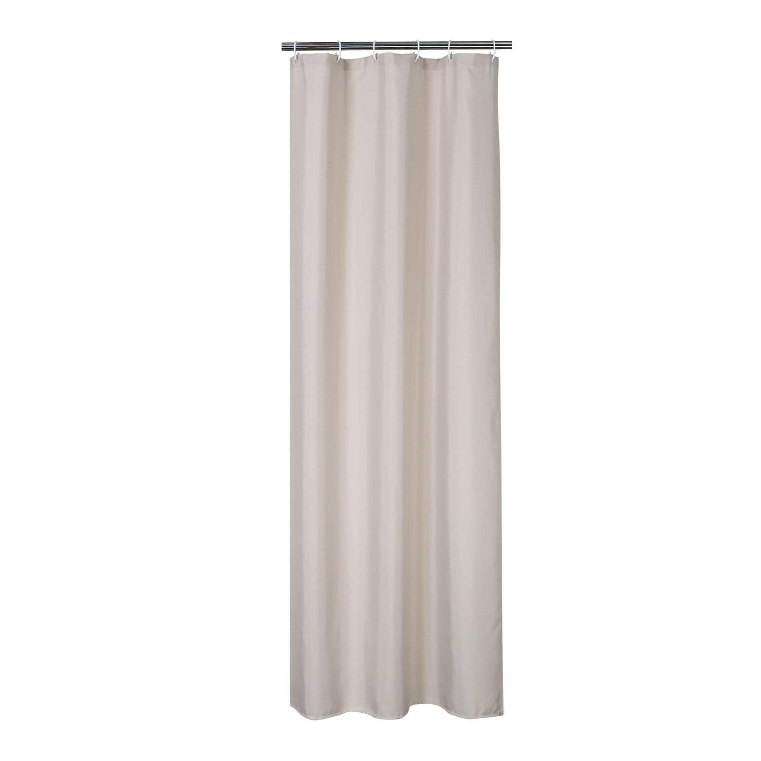 CAROMIO Linen Fabric Stall Shower Curtain for Bathroom with Hooks