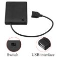 thumbnail image 2 of 2-Pack 4 AA Battery Holder With USB Port - On/Off Switch Case For Power Projects 2 of 9