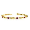 thumbnail image 1 of 14K Yellow Gold Oval Ruby and Diamond Bracelet, 1 of 3