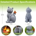 thumbnail image 4 of Solar Cat Outdoor Statues for Garden - Outdoor Yard Decor with Butterfly, 4 of 7
