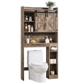 thumbnail image 4 of Ktaxon Farmhouse Over the Toilet Bathroom Storage Cabinet Space Saver, Washed Gray, 4 of 15