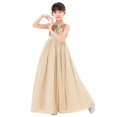 thumbnail image 3 of Ekidsbridal Chiffon Sequins Heart Cutout Flower Girl Dresses for Wedding Reception Communion Baptism Father Daughter Dance SH1 10, 3 of 6