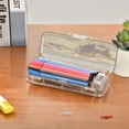 thumbnail image 7 of Plastic Pencil Box Large Capacity Pencil Boxes Clear Boxes with Snap-Tight Lid Stylish Office Supplies Storage Organizer Box Buffalo Herd Oil Painting, 7 of 7