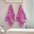 thumbnail image 3 of Xmas Knitted Pink Jacquard Hand Towels 2 PCS, Flowers Heart Pattern Kitchen Towel Ultra Soft and Highly Absorbent,Decorative Fingertip Face Towel for Bathroom Hotel, 28.3"x14.4", 3 of 5