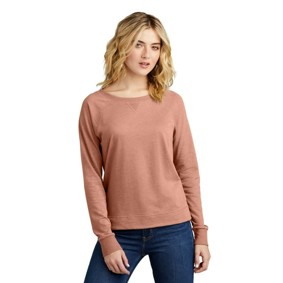 District Women's Featherweight French Terry Long Sleeve Crewneck DT672