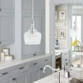 thumbnail image 2 of 1-Light Kitchen Island Teardrop Clear Glass Pendant Light with White Finish, 2 of 8