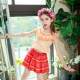 thumbnail image 4 of HAWEE Encanto Mirabel Swimsuit for Girls Isabella Pepa Princess Off Shoulder Ruffle Two Piece Bathing Suit, 4 of 7