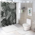 thumbnail image 7 of Orinice  Black and White Leaves Shower Curtain Tropical Leaf Shower Curtain for Bathroom Rustic Banana Leaf Palm Leaf Floral Shower Curtain Set with Hooks  36x72, 7 of 7