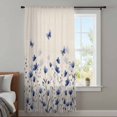 thumbnail image 4 of Purple Floral Butterfly Sheer Curtains 72 Inches Long, Spring Farmhouse Botanical Beige Light Filering Curtains, Breathable Simi Curtain Privacy Drapes for Living Room Bedroom Window Treatment, 4 of 9