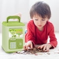 thumbnail image 2 of Safe Deposit Box Toys Children's Bank Piggy Bank with Lights Music and Key, Large Storage Money Saving Coin Bank for Kids with Electronic Lock and Play Features, Green, 2 of 5