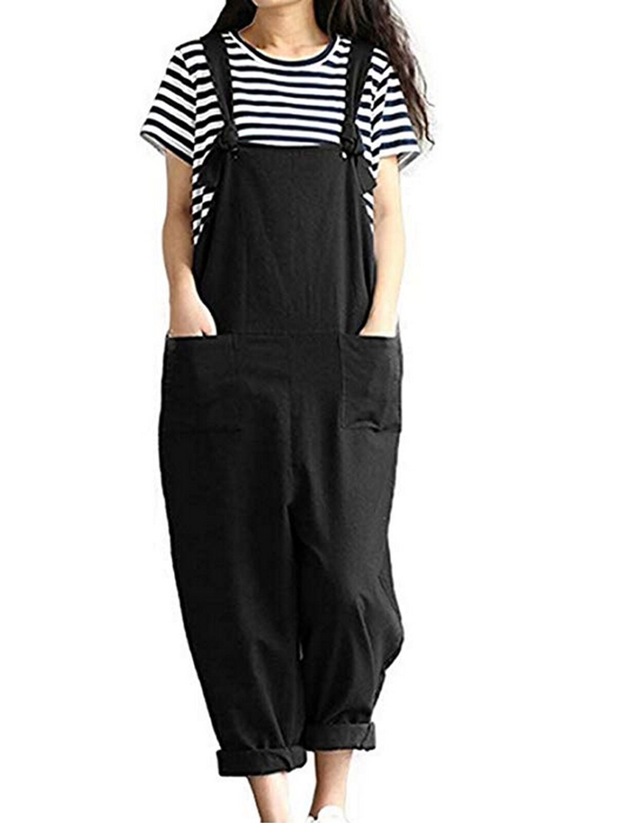 Womens Loose Dungarees Overalls Jumper Ladies Romper Oversized Baggy ...