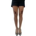 thumbnail image 2 of Light Nude Fake Tattoo Sheer Patterned Tights Pantyhose Walker for Women, 2 of 3