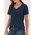 thumbnail image 3 of ANRABESS Womens Short Sleeve Tops Casual V Neck Wrinkle - Free Basic T Shirts Summer Cute Tee 2026 Spring Fashion Clothes Navy Blue Medium, 3 of 7