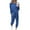Blue, variant on JINMGG Two Piece Outfits Women, 2026 Fashion Fall 2Pc Women Pure Color Suit Long Sleeve Leisure Pocket Home Sweatpants Sets Army Green XXXL