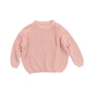 LUIRYARE Awoscut Baby Solid Casual Basic Sweater Crewneck Thick Slouchy Wool Clothing
