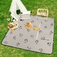 thumbnail image 6 of Delicate Purple Floral Seamless Pattern Picnic Blanket Waterproof Outdoor Beach Blanket Hand-held Pad Suitable for Travel, Camping, Beach, Family Gatherings, 6 of 7