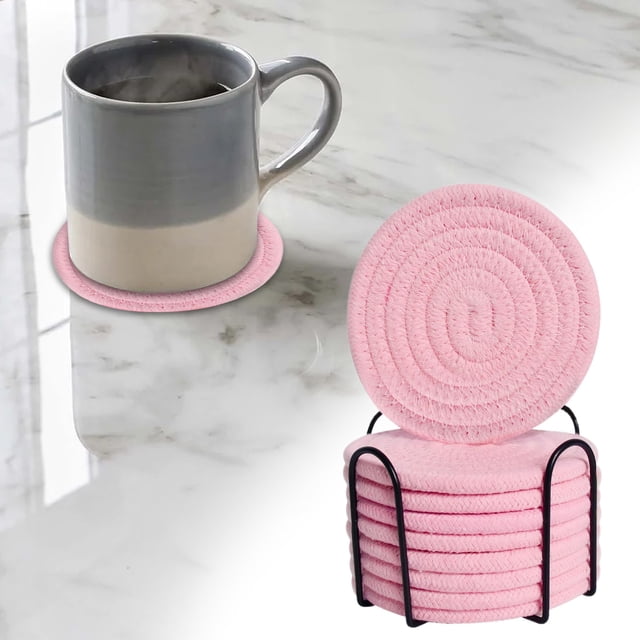 Cotton Rope Woven Placemat Table Decor - Circular Thickened Insulation Pot Mat Natural Fiber Design Ideal for Dining Tables Heat Resistant for Hot Dishes