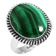 thumbnail image 1 of 925 Sterling Silver Ring For Women - Teens Green Real Malachite Gemstone Silver Ring Size 6.5 May Birthstone Hand Made Silver Ring Size 6.5 Birthday Gift For Ladies 925 Silver Gemstone Jewelry, 1 of 6