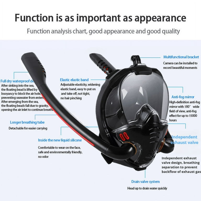 Jixin Xyzhi Full Face Snorkel Mask for Adults and Child Diving Kit