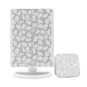 Impressions Vanity Hello Kitty Supercute Trifold Makeup Desk Mirror and Compact Mirror Bundle (Pink)