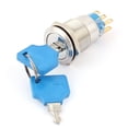 thumbnail image 3 of 19mm 6 Pin DPDT NO/NC 3 Positions Latching Keylock Switch, 3 of 3