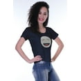 thumbnail image 2 of Moomaya Womens Short Sleeve T-shirt w/ Round Neck Sequin Patch Casual Fit Tops - MC, 2 of 7