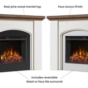 Real Flame Anika 49 Modern Wood Electric Fireplace in White Stucco