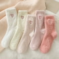 thumbnail image 7 of LckLvx Fuzzy Socks For Women Winter Warm Soft Fleece Home Sleeping Socks Cute Embroidered Heart Print Mid-Calf Socks, 7 of 7