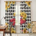 thumbnail image 5 of Kitchen Curtains 84 Inch Length 2 Panels, Spring Sunflowers Grommets Window Treatment Curtain, Car Farm Plaid Country Retro Art Thermal Curtains Drapes for Living Room/Bathroom, 5 of 9