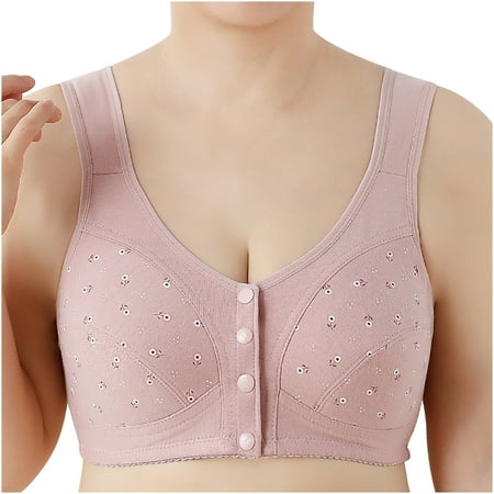 XMMSWDLA Everyday Cozy Bras - Women Cotton Soft Cup Bra Full-Freedom Front Close Bras Nursing Bras Wireless Bra