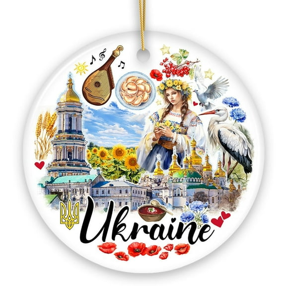 Artistic Ukraine Vintage Ornament, Traditional Souvenir Gift and Christmas Tree Decoration