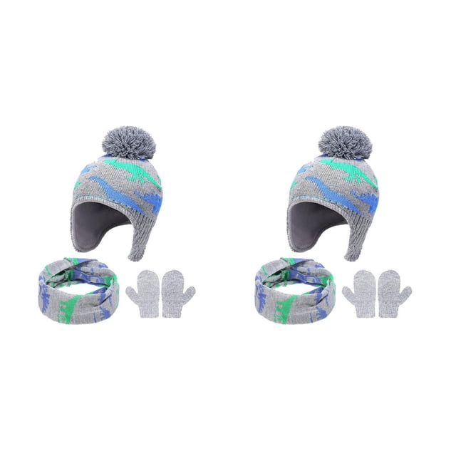 Qarigey Sombrero Bufanda Manoplas Kit Tejido Niños Guantes Animal Lindo Invierno Piezas Ropa Decoración Regalos de Cumpleaños para Niñas Niños Type2 NO2 Qarigey CBP273864