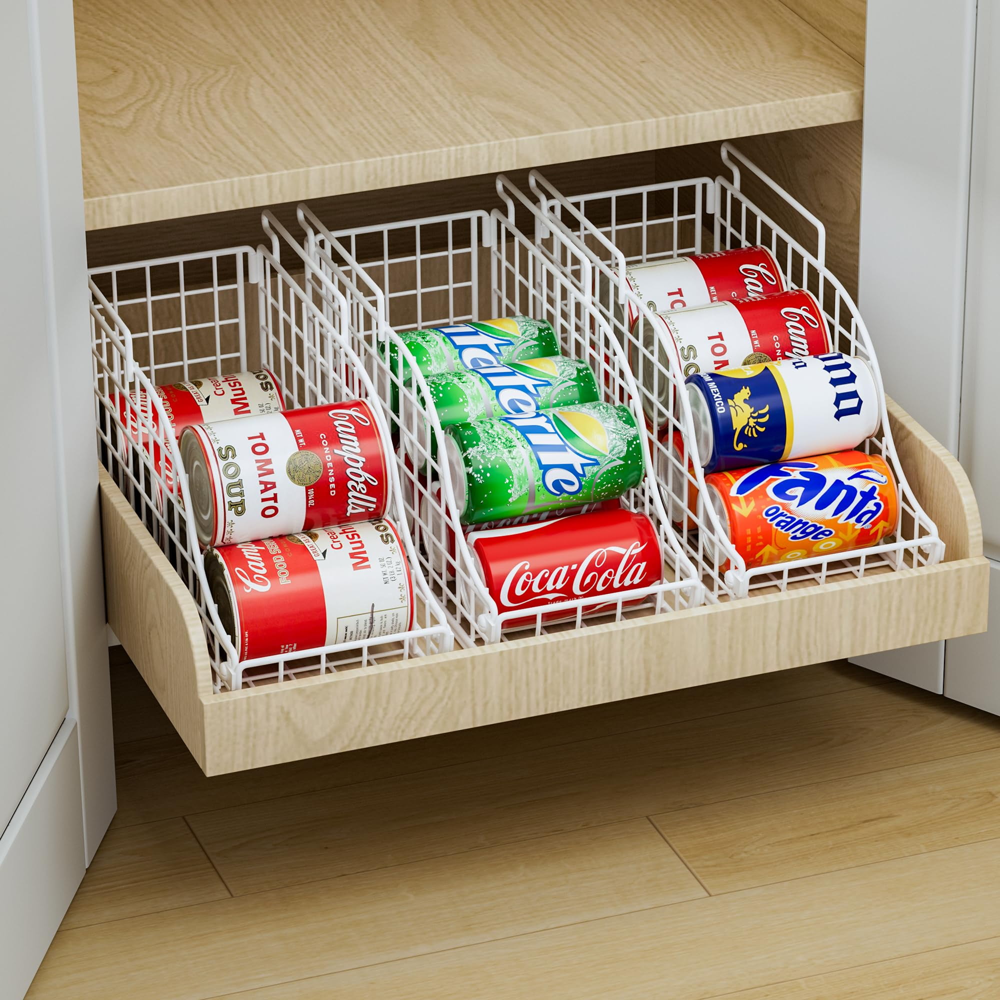 3-pack Soda Can Organizer For Pantry  Stackable Storage Canned Food Basket With Handles Kitchen Countertop Cabinet Pending