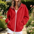 thumbnail image 2 of Zip Up Sweatshirt Women Casual Loose Fit Long Sleeve Jacket with Pockets Full Zip Front Lightweight Outerwear for Daily Wear, 2 of 8