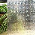 thumbnail image 1 of Película para ventanas con protección de la privacidad, patrón de mosaico 3D, autoadhesiva, sin pegamento, película de color cambiable para ventanas y puertas de vidrio de baño (45 x 200 cm) -, 1 of 5