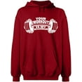thumbnail image 2 of OXI Hoodie Sweatshirt - Your Workout is, Basic Casual Hoodie for Men's and Women Fleece Hoodie Long Sleeve - Antiquee Cherry Small, 2 of 3