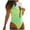 Green-II, variant on VerPetridure One Piece Bathing Suit for Women High Waisted Tummy Control Swimsuits for Womens Summer Solid Crewneck Swimwear