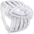 thumbnail image 1 of Silver With Drop Center Stone And Cubic Zirconia Accent Stones Ring, 1 of 2
