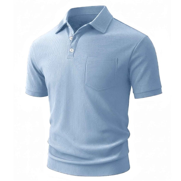 Camisas de Manga Corta de los Hombres Casual Color Sólido de Verano Solapa Superior, Suelto Ajuste Nylon Comodidad para el Exterior Diario