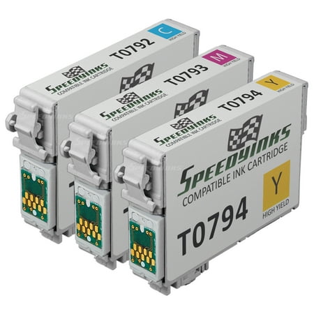 Speedy Inks Remanufactured Ink Cartridge Replacement for Epson 79 High Yield (1 Cyan  1 Magenta  1 Yellow  3-Pack) 3PK Remanufactured High Yield Color Ink for Epson 79 (T079220 T079320 T079420) CMY for use in Epson Stylus Photo 1400  Epson Artisan 1430