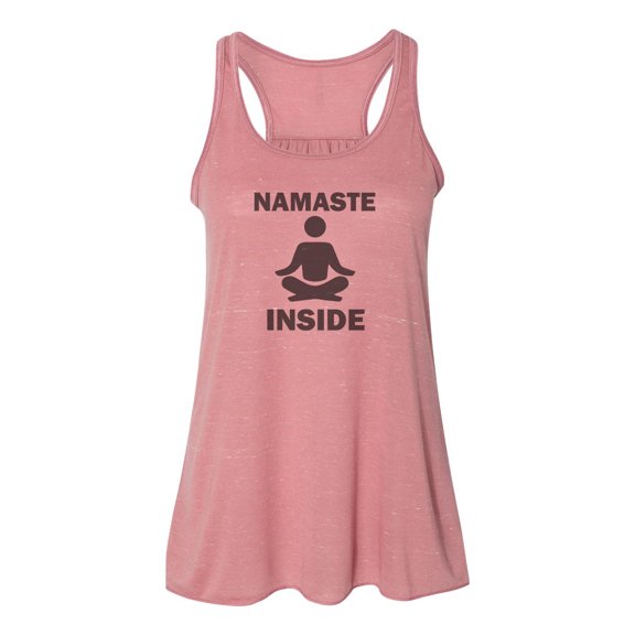 "Racerback, Namaste Inside, Yoga Racerback, Soft Bella Tank, Sublimation, Funny Tanks, Gift For Her, Workout Top, Yogi Tank, Racerback Tank, Mauve Marble, MEDIUM"