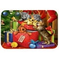thumbnail image 2 of Caroline's Treasures Kittens Return Puppy to Santa Claus Kitchen/Bath Mat, 2 of 2