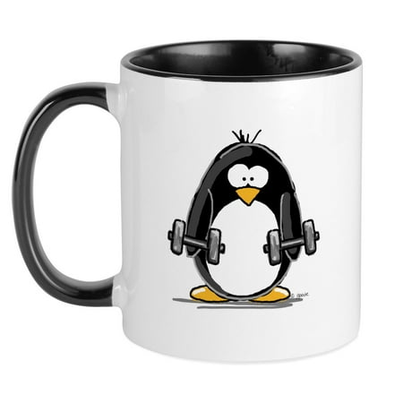 

CafePress - Weight Lifting Penguin 2 Mug - Ceramic Coffee Tea Novelty Mug Cup 11 oz