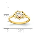thumbnail image 4 of 14K Two-Tone Gold Ring Band Themed Yellow & Rose with Rhodium Love Heart, Size 6, 4 of 5