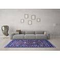 thumbnail image 3 of Ahgly Company Machine Washable Indoor Square Oriental Blue Industrial Area Rugs, 6' Square, 3 of 4